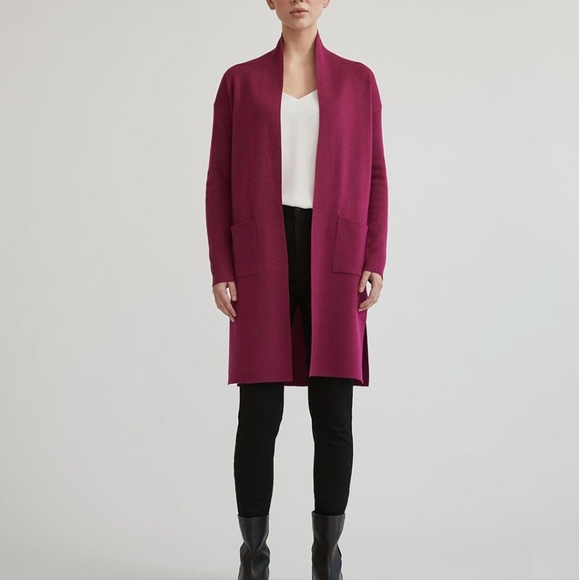 Dressy Long Open Cardi With Pockets - Picture 1 of 5